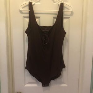 American Eagle burgundy body suit XL